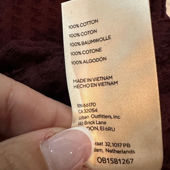 Free People Date Night Waffle Knit Cowl Neck Top Burgundy Size M (NWT) - Picture 12 of 13